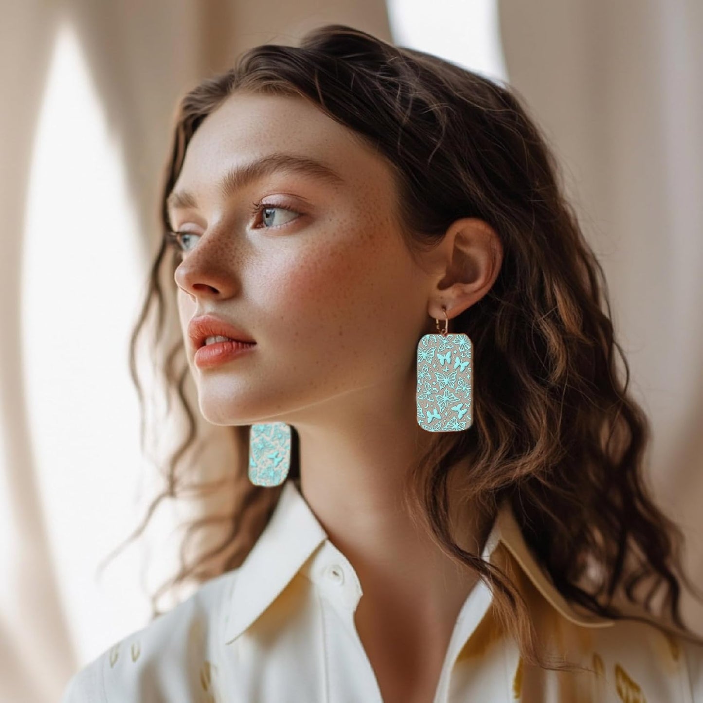 Arbuya Butterfly Polymer Clay Texture Mat - Butterflies Texture Sheet for Polymer Clay Jewelry Making, Earring Charms, DIY Craft Supplies