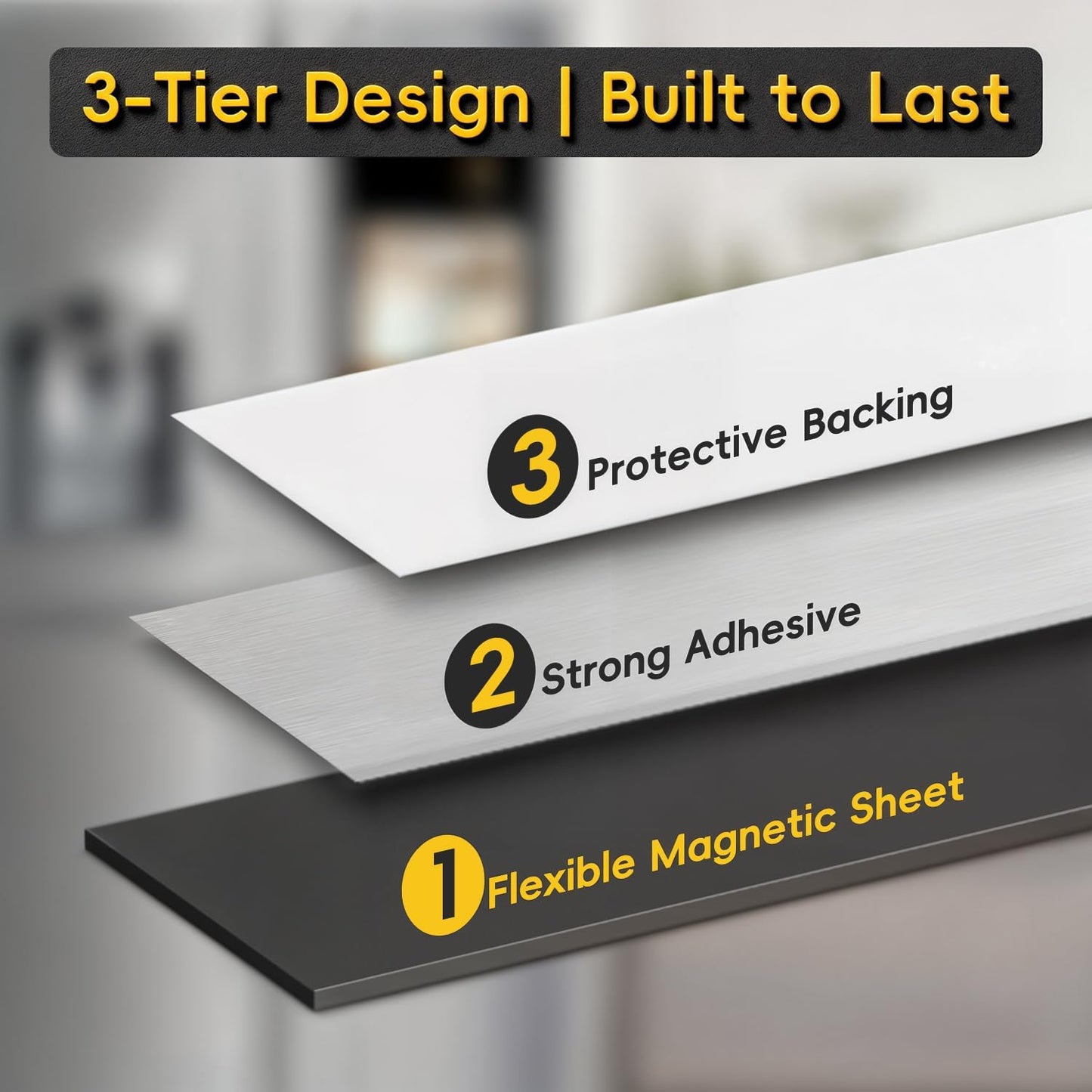 Magnetic Strips Self Adhesive,6 Pack 6" x 1" (150 x25 x 2 mm) Sticky Back Magnet Tapes, Flexible Durable Magnet Stickers for Classroom Office Kitchen, Fridge, DIY, Crafts