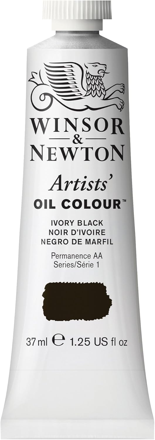 Winsor & Newton Artists' Oil Color, 37ml (1.25 oz) Tube, Ivory Black