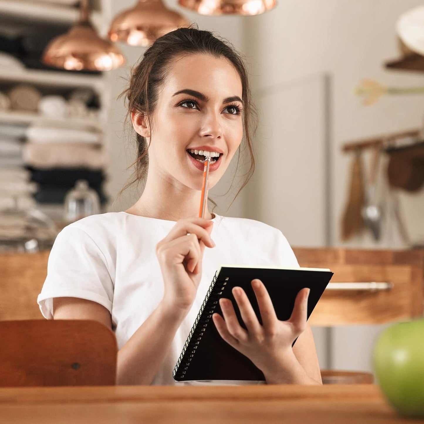 Yahenda 2 Pcs Spiral Notebook Bulk A5 Journal Lined 8.3'' x 5.5'' Writing Composition Paper Small Notepad Subject Notebook for Students Office Business Back to School Supplies (Black,Deep Blue)