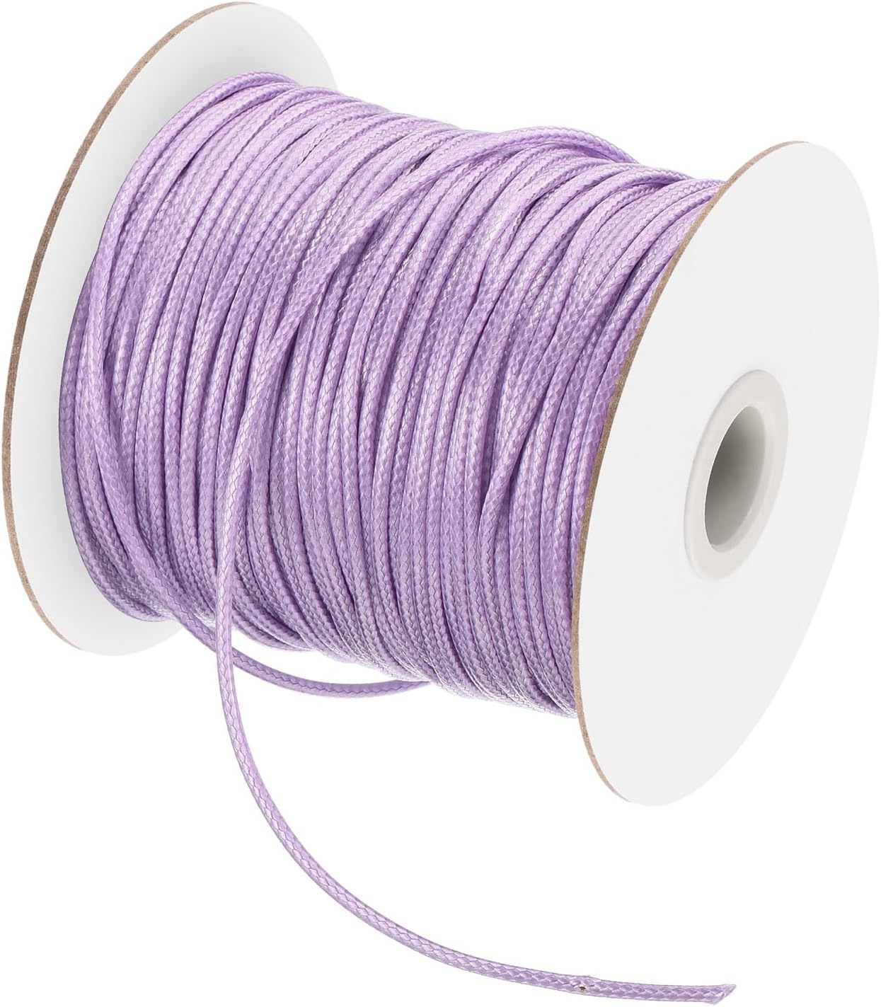 MECCANIXITY Waxed Cord 2mm Waxed Polyester Cord 98 Yard Wax String for Bracelet Making, Necklaces, Beading, Jewelry Making and DIY Crafts(Light Purple)