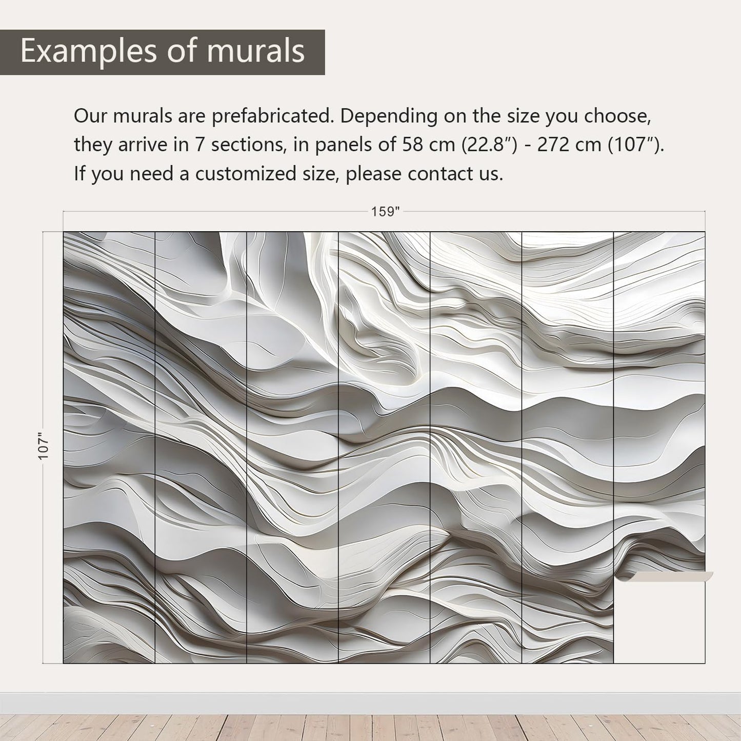 AFZEVEB-3D Stereo Relief Lines Living Room Background Wallpaper Mural 159"x107"(Not Peel and Stick)