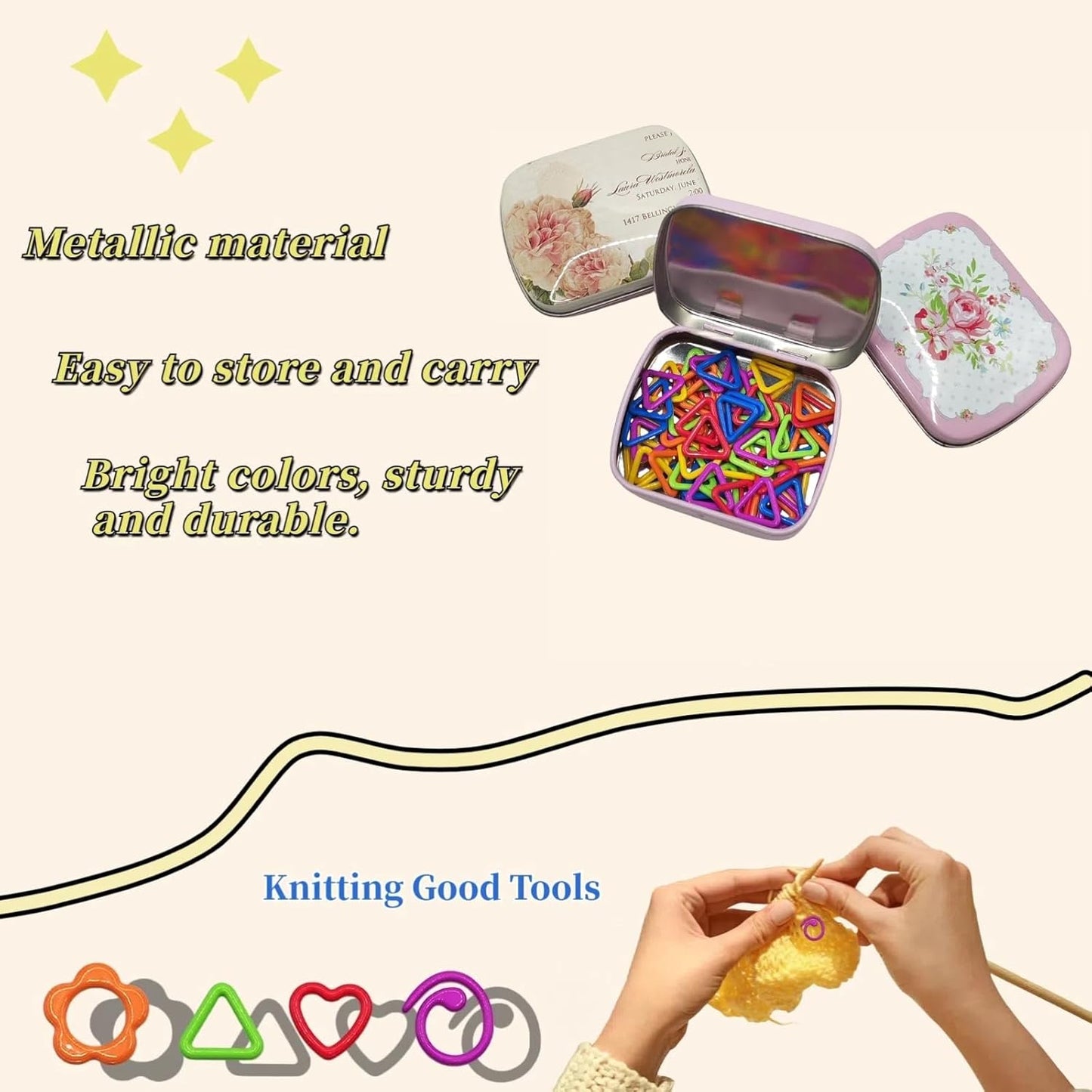 Fazanwey Metal Triangle Stitch Markers,Colorful Crochet Stitch Markers,Knitting Marker with Storage Case,Crochet Gift for Knitting Weaving Lovers (Triangle)