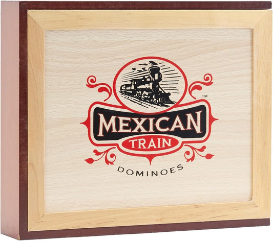 Front Porch Classics | Mexican Train Domino Set in Wooden Collector Box from Front Porch Classics for 2 to 8 Players Ages 8 and Up