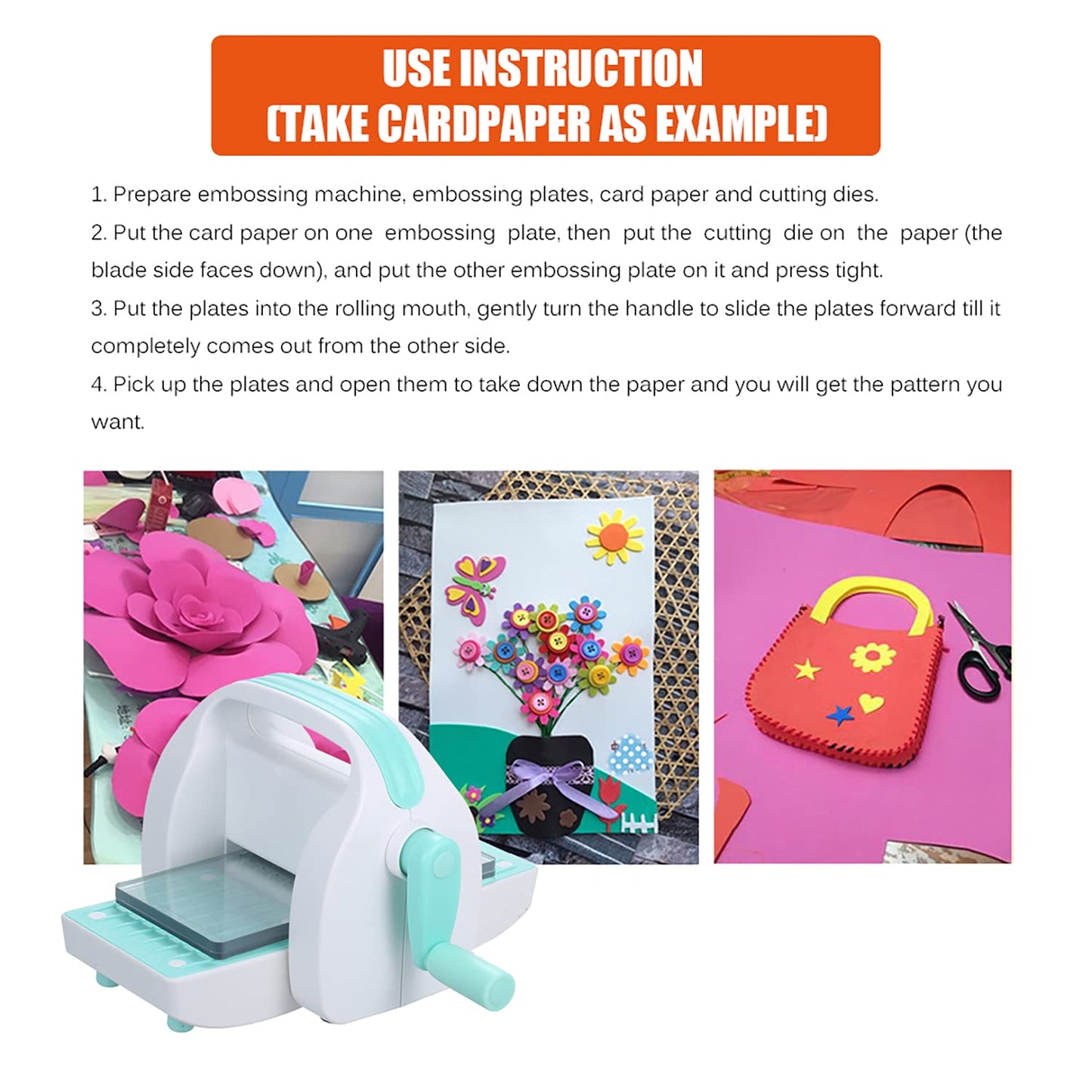 Mini Die Cutting and Embossing Machine for DIY Crafts 3.5" Feed Slot for 3" Paper and Other Materials