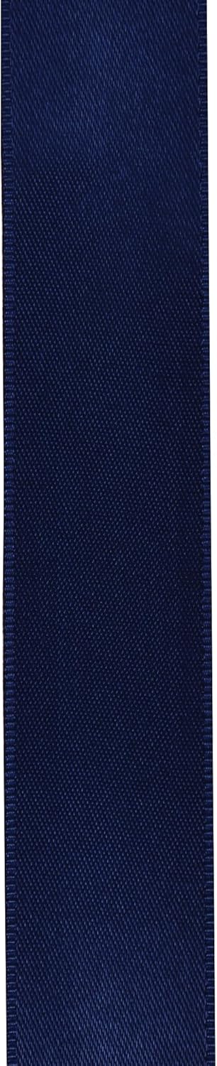 LIUYAXI Navy Blue Stain Ribbon, 2" X Continuous 50 Yards, Double Faced Fabric Ribbon Use for Bows Bouquet,Christmas Gift Wrapping,Floral Arrangement