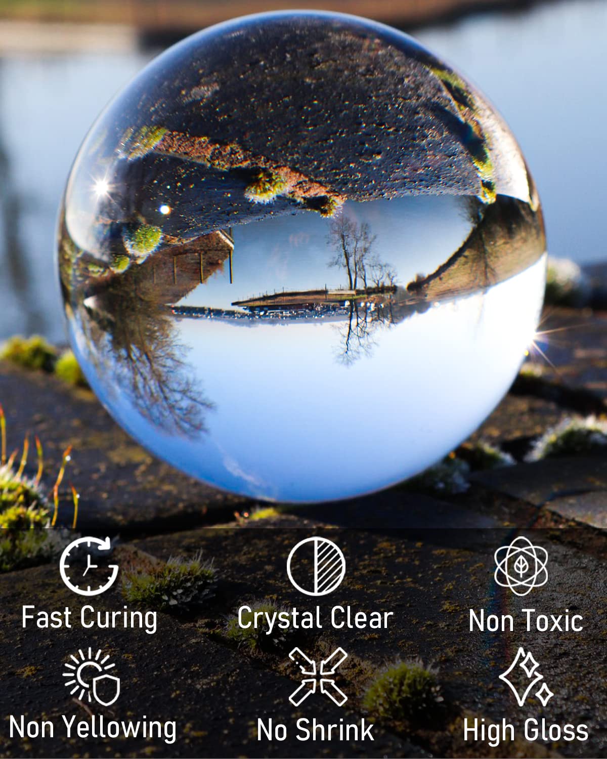 Nicpro UV Resin Kit 2000g, Large Crystal Clear UV Cure Epoxy Resin Supplies, Low Odor & Quick Curing Transparent Solar Activated Glue for Jewelry Making, Handmade DIY Craft, Coating and Casting