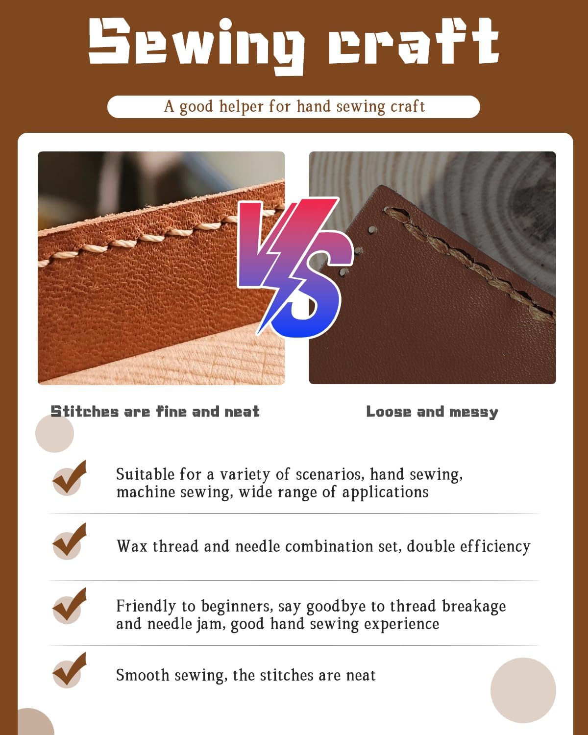 DIUDUS 218 Yards Upholstery Thread, Waxed Thread with Upholstery Needle, Heavy Duty Sewing Kit for Hand Sewing Carseat Sofa Leather Repair