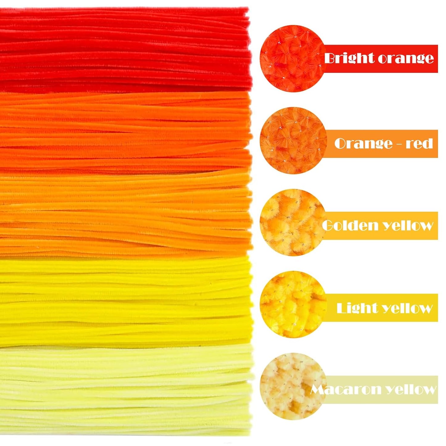 Veramz 500PCS Pipe Cleaners Craft - Orange Pipe Cleaners Craft Bulk Supplies,Chenille Stems for Kids and Adults DIY Arts Crafts Project
