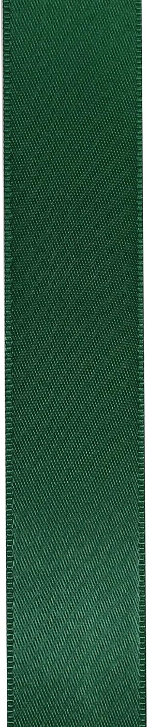 LIUYAXI Forest Green Stain Ribbon, 1/2" X Continuous 50 Yards, Double Faced Fabric Ribbon Perfect for Gift Wrapping Wedding Christmas Birthday Floral Arrangement Craft