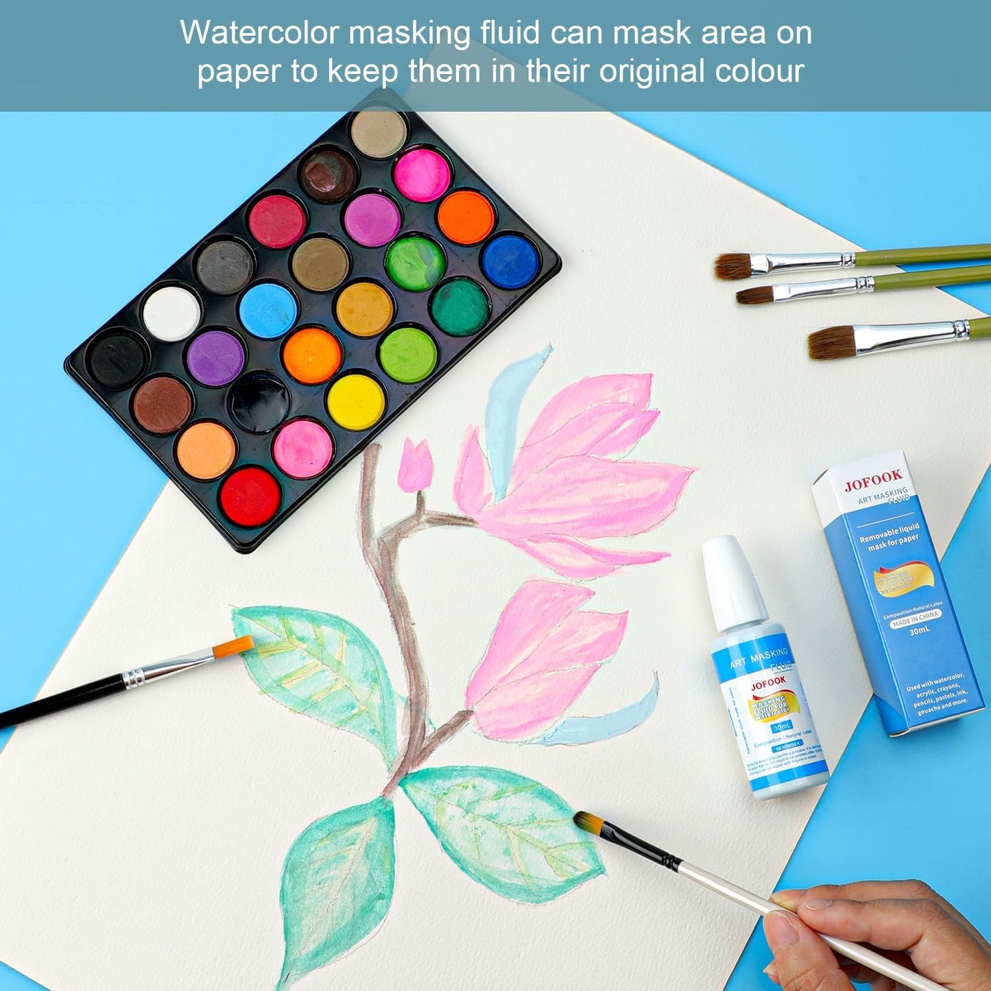 Easy Peel Art Masking Fluid For Watercolor Painting - 30ml(1.01-oz) Liquid Masking Fluid Pen For Ink - Watercolor - Gouache Painting & Illustration,Drawing Gum Professional Medium