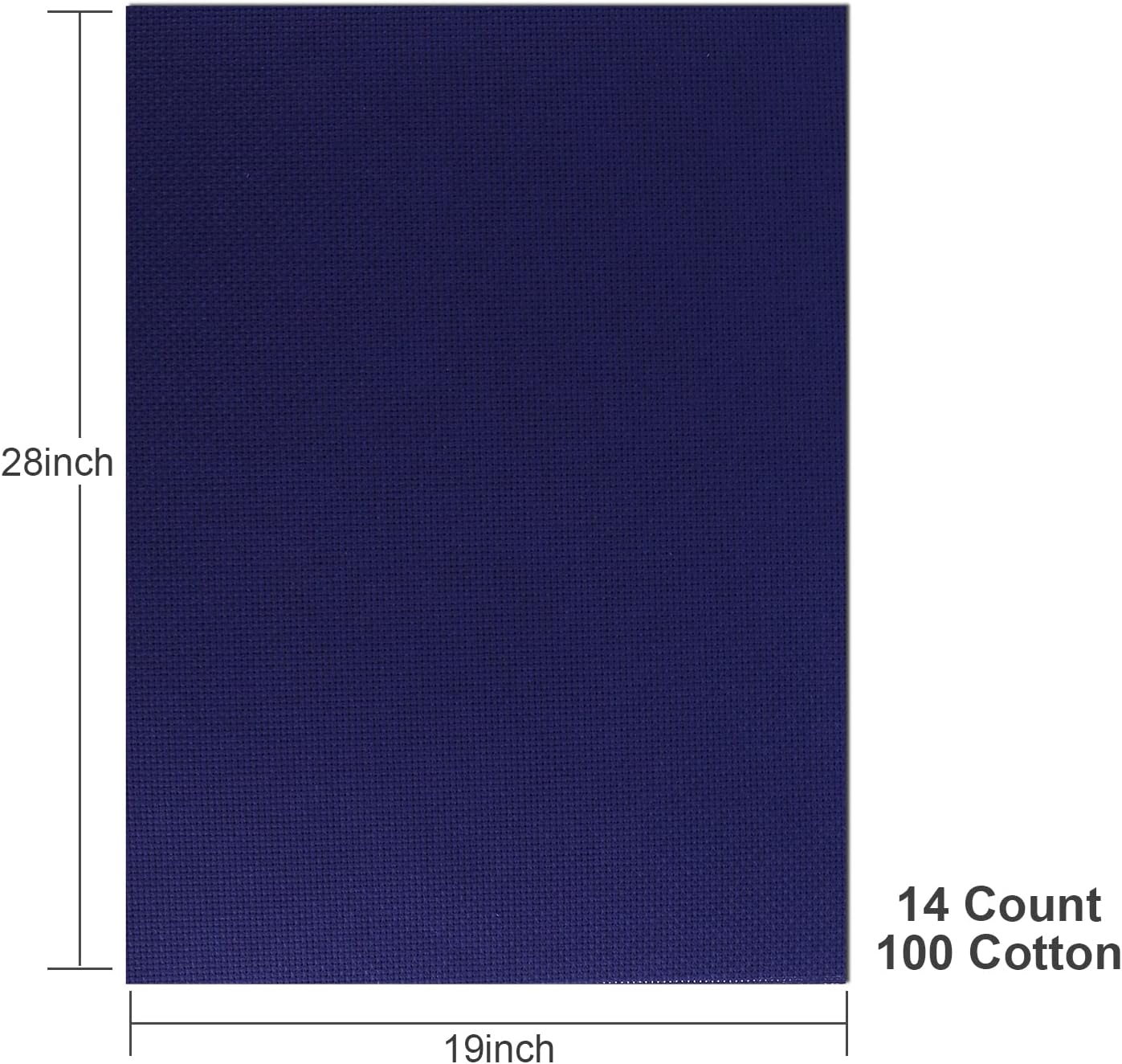 Aida Cloth 14 Count Cross Stitch Fabric,19×28inch (14CT, Navy)