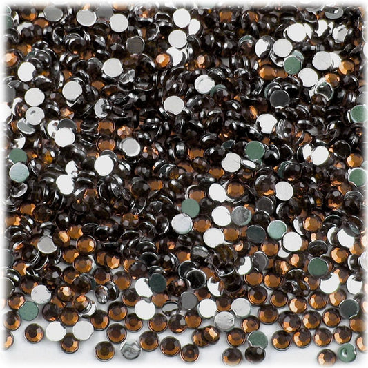The Crafts Outlet 1,440pc Rhinestones Round 3mm (10ss) Flatback Beer Brown