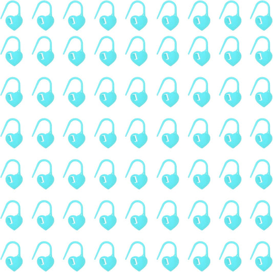 uxcell 400pcs Stitch Markers for Crocheting, Heart Shaped Crochet Marker Needle Clip Counter for Knitting Clothing Tag DIY Craft,Light Blue