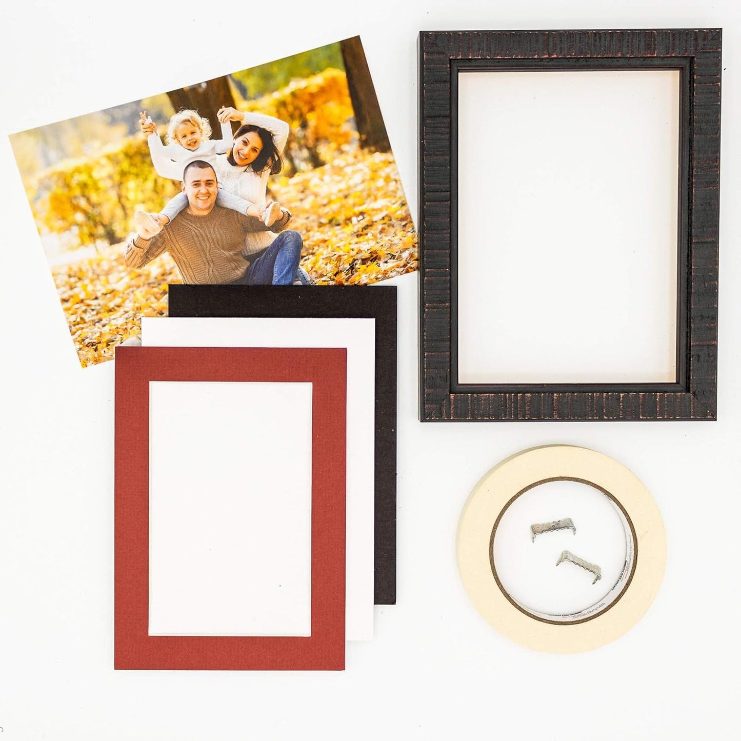 11x14 Mat Bevel Cut for 8.5x11 Photos - Acid Free Brick Red Precut Matboard With Backing Board and Crystal Clear, Self Seal Mat Bag - For Pictures, Framing - 4-ply Thickness