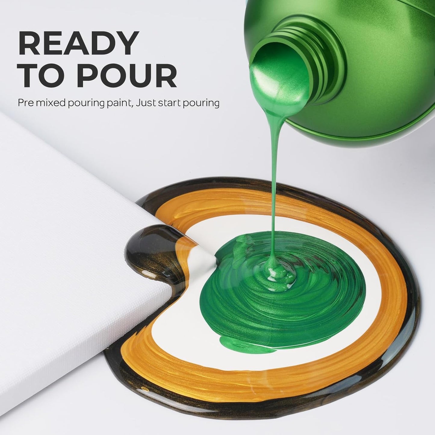 Nicpro 8 Colors 33.8 oz Large Bulk Iridescent Acrylic Pouring Paint Supplies Kit, Premixed High Flow Art Pour Paint with Silicone Pour Oil, Gloves, Tablecloths for Beginner DIY, Ready to Pour