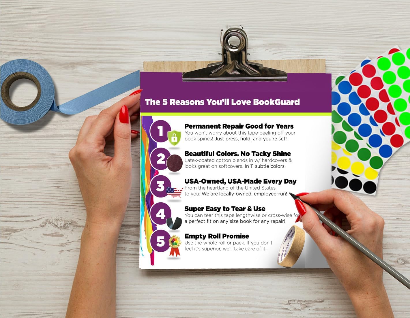 BookGuard 2 Inch Black Bookbinding Tape, Vinyl Coated Cotton Cloth Tape for Book Repair and Library Supplies, Black Vinyl Coated Cloth Tape, 15 Yards - Case of 5