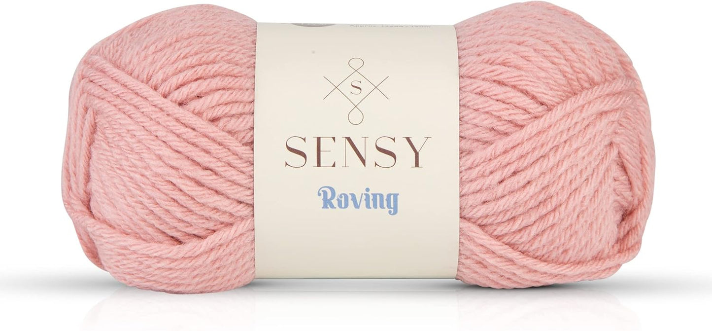 Sensy Roving Yarn, 3.5 oz, 132 Yards, Gauge 5 Bulky (Quartz Pink)