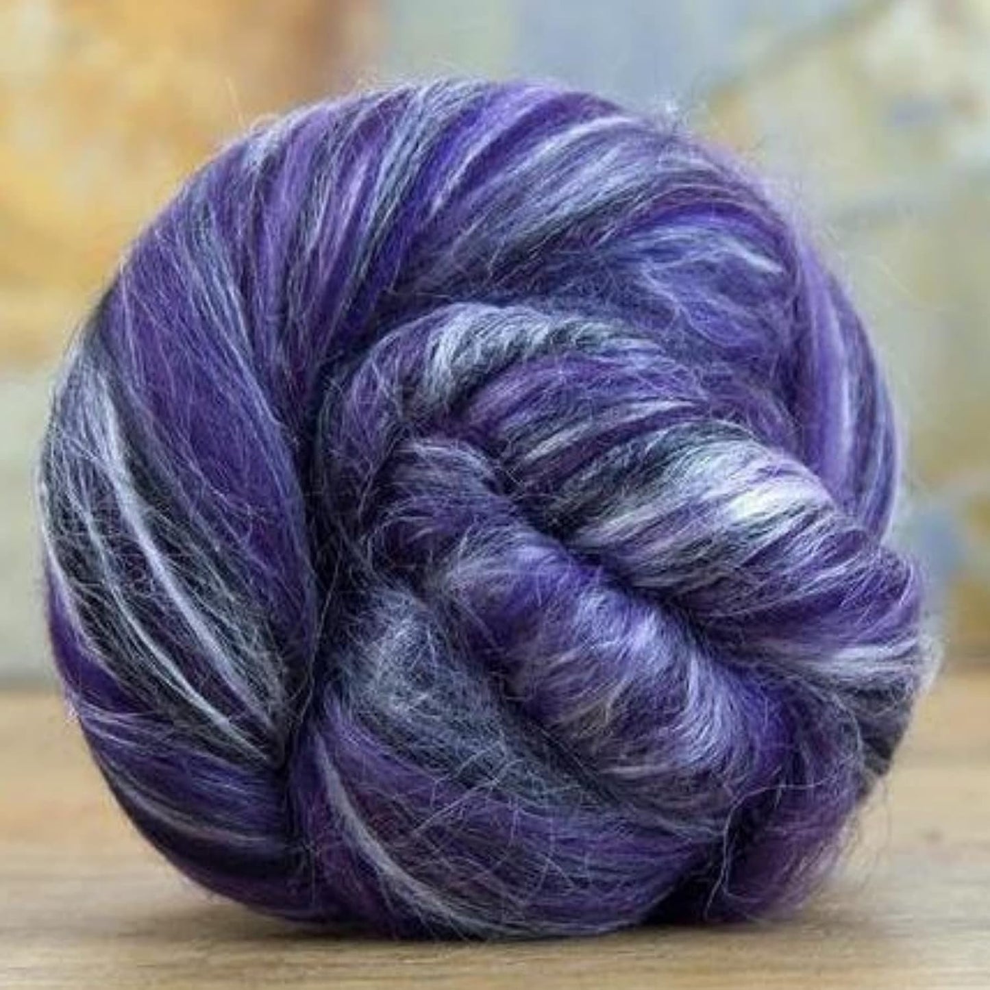 Revolution Fibers – Constellation Range Roving (8 Ounces) | Multicolored Tonal Blend of 70% Dyed Merino and 30% Tussah Silk Combed Top | Soft Fiber for Felting, Spinning, Knitting (Taurus Purple)
