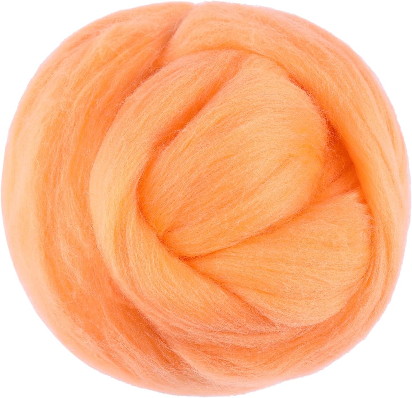 3.53oz Wool Roving Yarn, Wool Felting Supplies, Pure Wools, Chunky Yarn, Spinning Wool Roving for Needle Felting Wet Felting DIY Hand Spinning (Dark Orange)