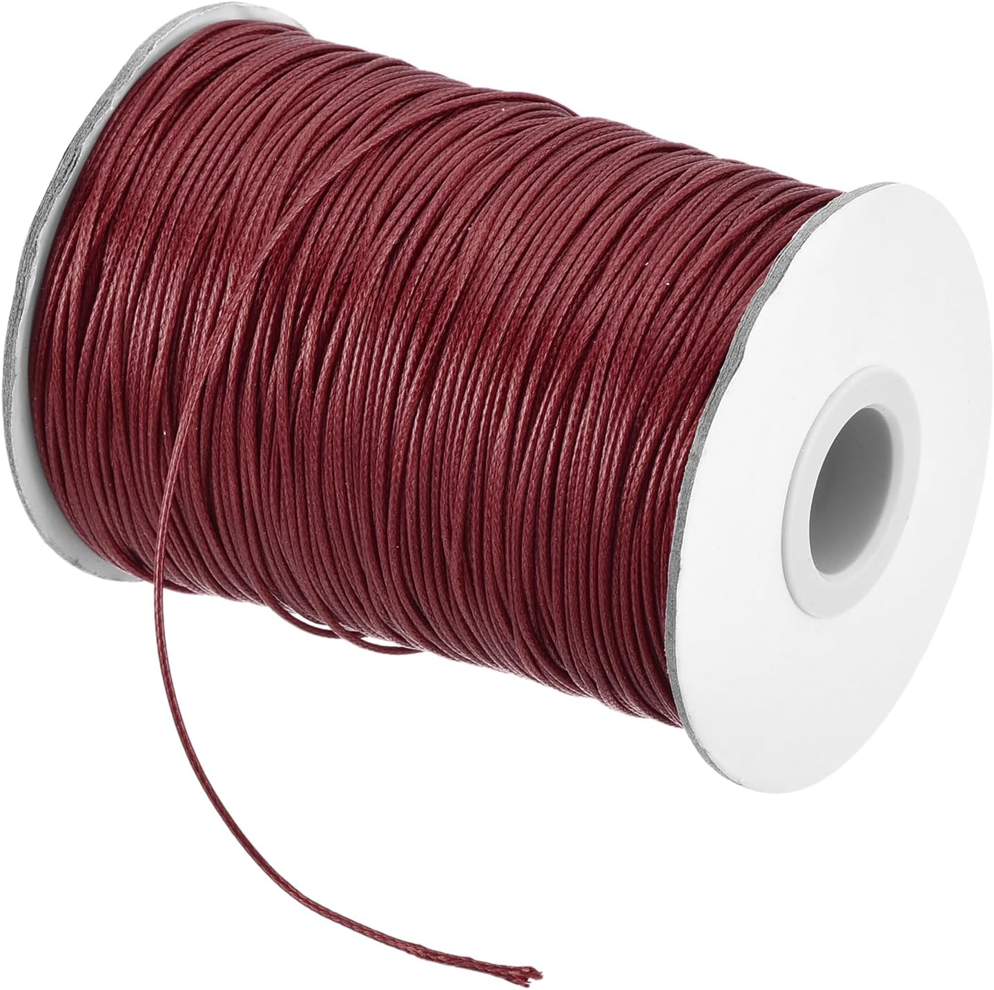MECCANIXITY Waxed Cord 0.8mm Waxed Polyester Cord 175 Yard Wax String for Bracelet Making,Necklaces, Beading,Jewelry Making and DIY Crafts(Wine Red)