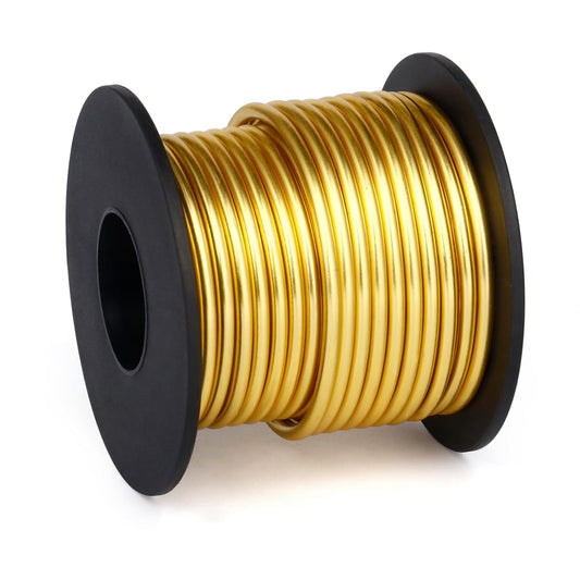 Aluminum Craft Wire, 32.8 Feet 3.0 mm/ 8 Gauge Gold Bendable Soft Metal Aluminum Wire Roll Bulk for DIY Crafts Sculpting Jewelry Making