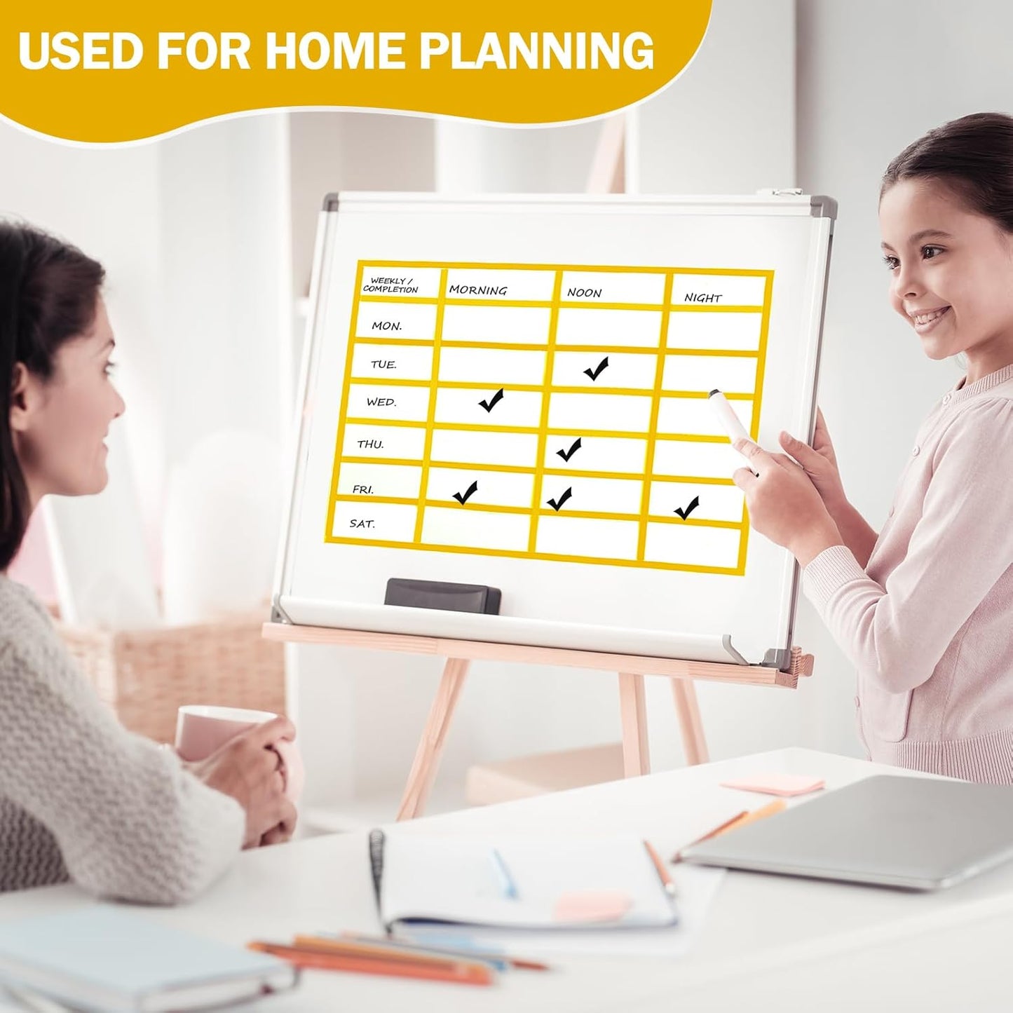 Magnetic Tape Roll Thin Strips, 1/4 Inch x 33 Feet Magnetic Board Dividers Whiteboard Graphic Decorative Tape Marking Line for Classroom Office Art Accessories(Yellow)