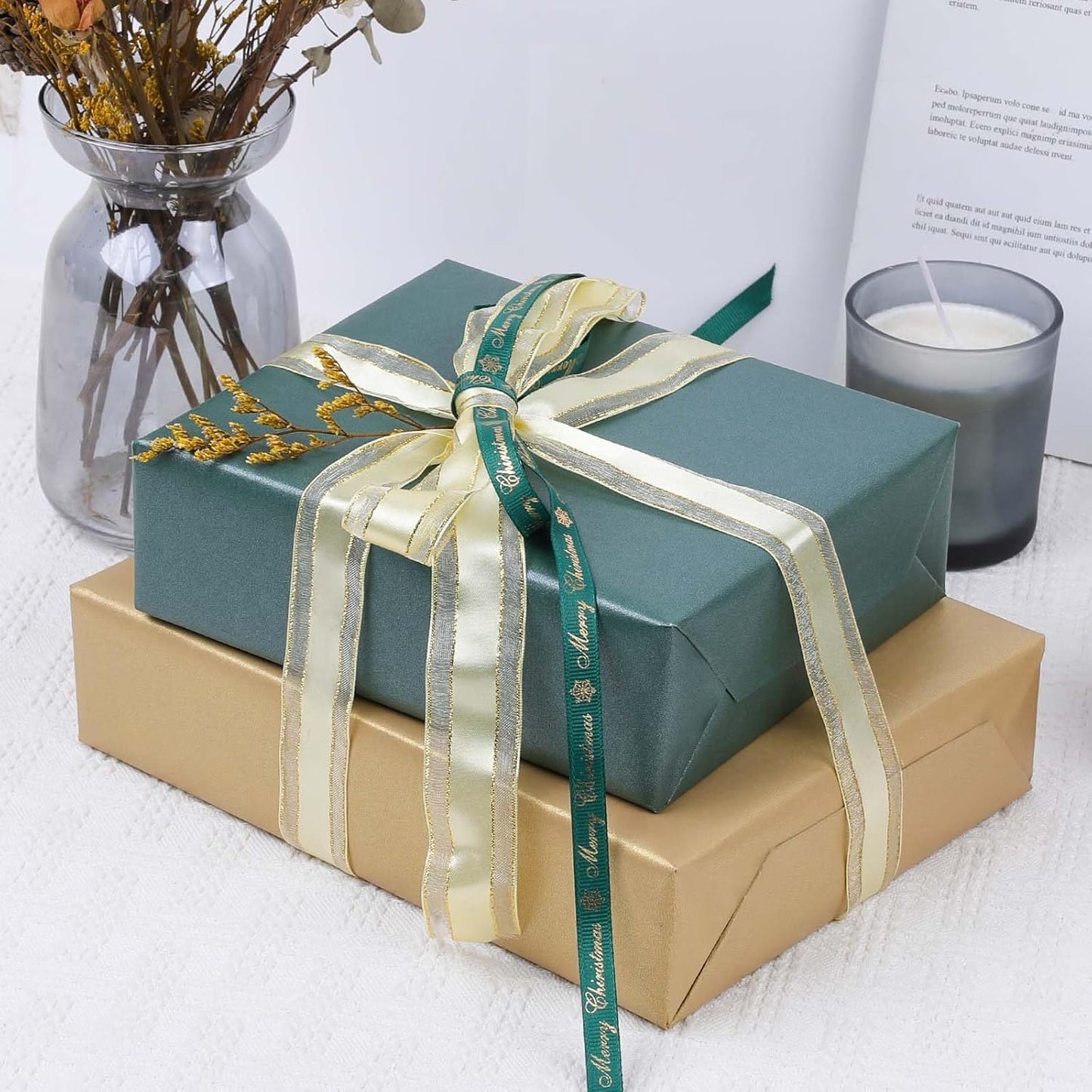 NESCCI Oversized Matte Wrapping Paper,Double Sided Solid Color Pearly-Lustre Paper,Gift Wrapping Paper,Perfect for Wedding,Valentine's Day,Birthday,Christmas,Baby Shower (30 Inches X 32.8 Feet)