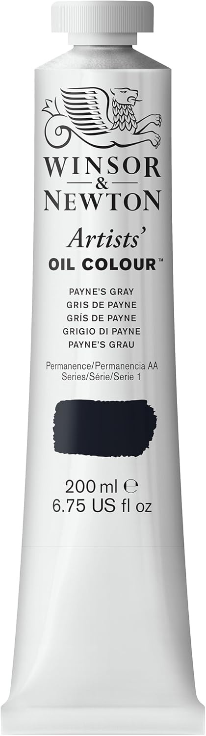 Winsor & Newton Artists' Oil Color, 200ml (6.75 oz) Tube, Paynes Gray