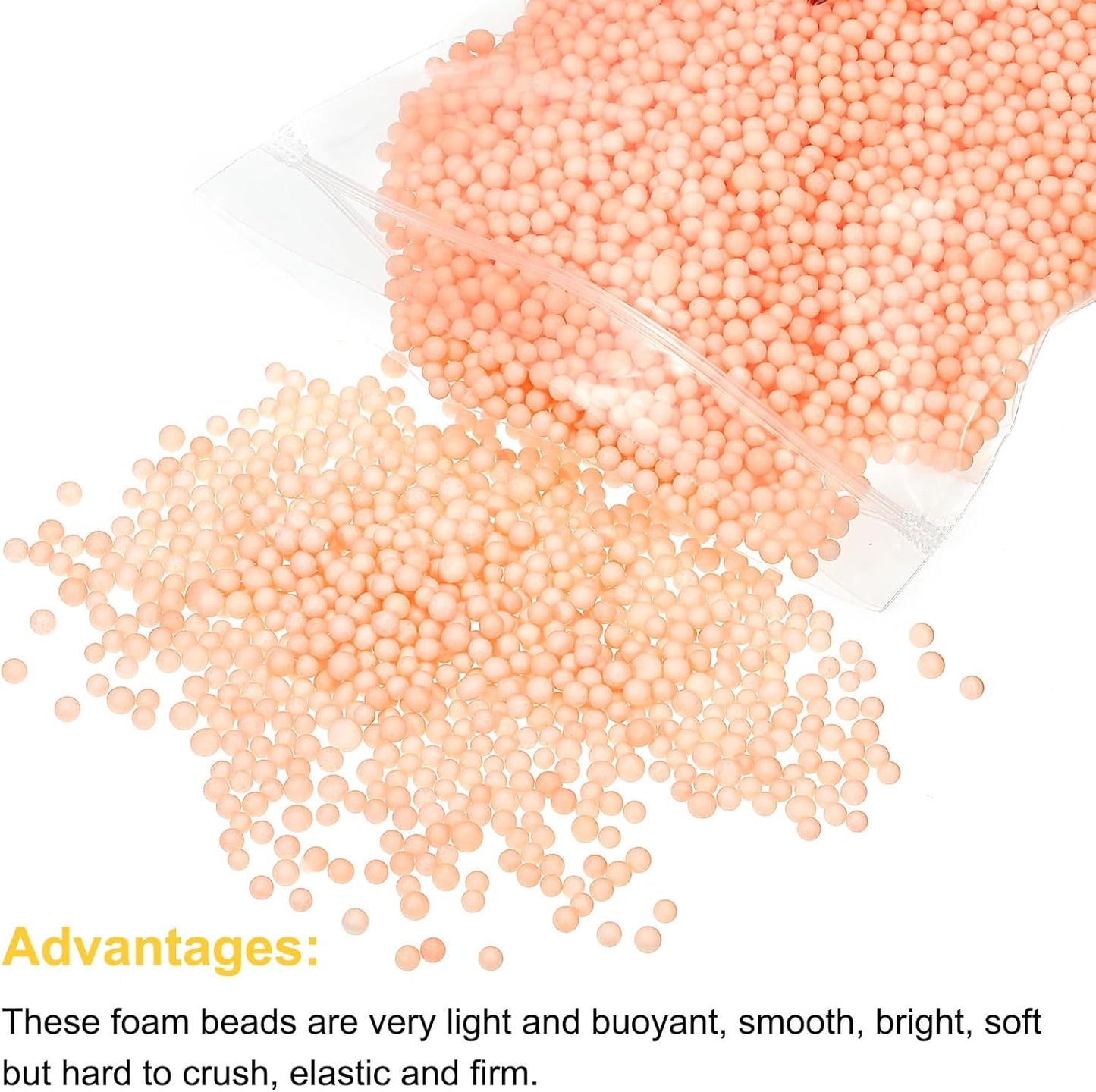 MECCANIXITY Foam Beads Foam Balls 4-6mm for Wedding and Party Decorations, Tiny Packing Balls, Arts DIY Crafts Supplies (Orange,1 Pack Approx 5000pcs)