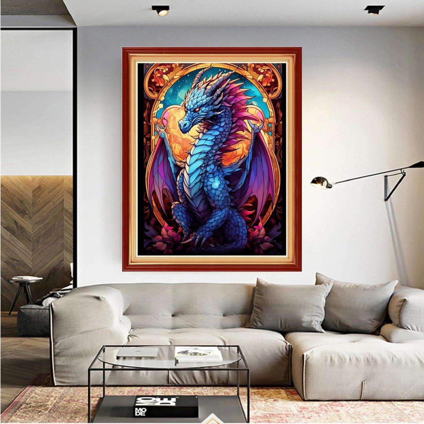 Dooxvey Cross Stitch Kits for Adults Beginners,Full Range of Cross-Stitch Stamped Kits Needlepoint Kits for Beginners Embroidery Kits 11CT Cross Stitch Patterns-Rainbow Dragon 16x20 inch