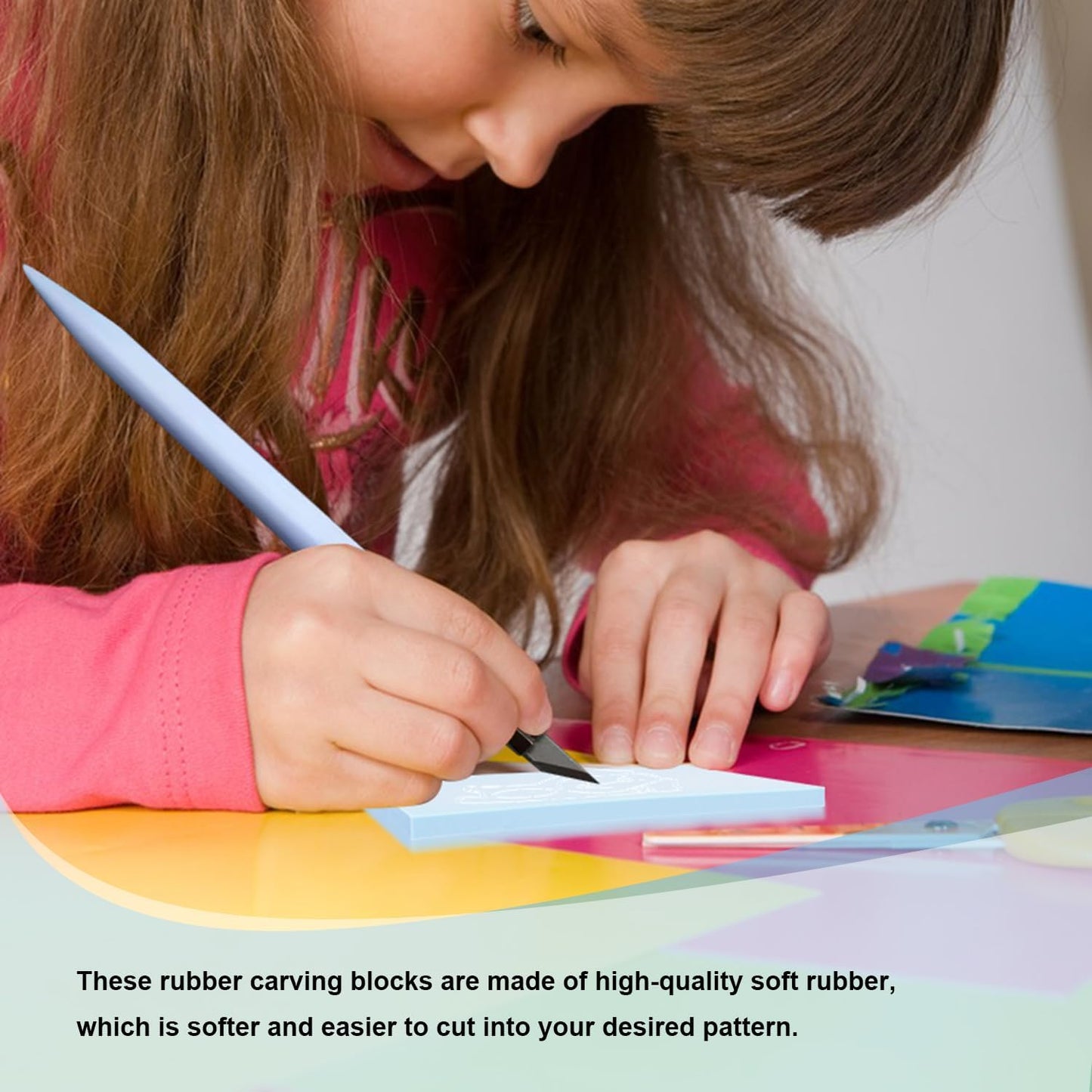 25 Pcs 4"x6" Rubber Carving Blocks, Linoleum Blocks, Stamp Carving Blocks for Printmaking, Linocut Artists, Crafts and More,(Sky Blue) by KUKLIPJIM.