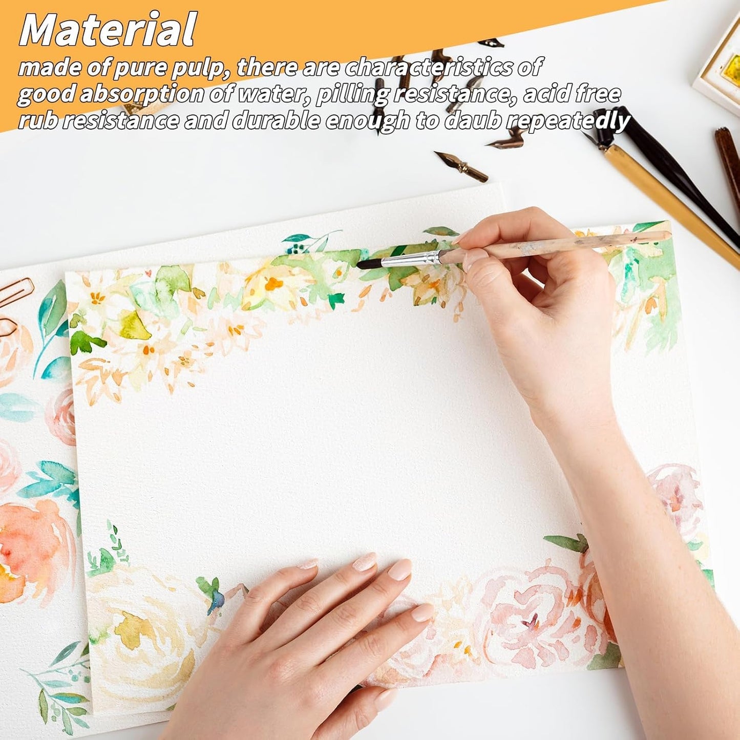 150 Sheets Cotton Watercolor Paper Pad-230GSM Art Paper-9 x 12 inch Painting & Craft Paper, Finger Paints, Watercolor, Tempera, Drawing, Art Room & Home School Crafts