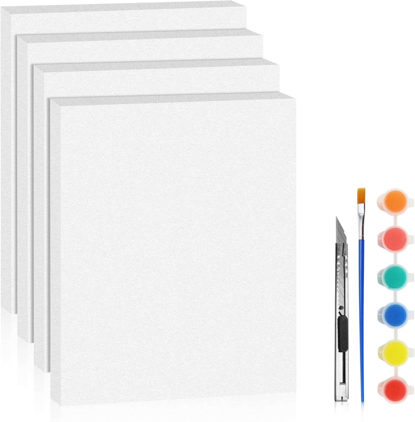 LuckyFoam White 4 Pack 15x12x1 inch Foam Sheets 1 Inch Thick Polystyrene Rectangles XPS Foam Board Craft for Insulating DIY Modeling Art Supplies