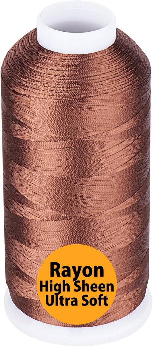 Simthread Rayon Embroidery Thread 5500 Yards, 40wt 100% Rayon Viscose for Commercial and Domestic Machines - Sienna 1058