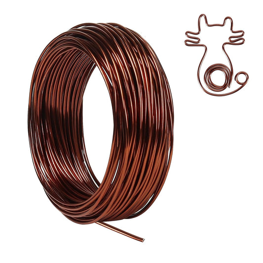 Tenn Well 12 Gauge Aluminum Wire, 100 Feet 2mm Bendable Craft Wire for Bonsai Training, Floral Making, Sculpting, Armature, Jewelry Making (Bronze)