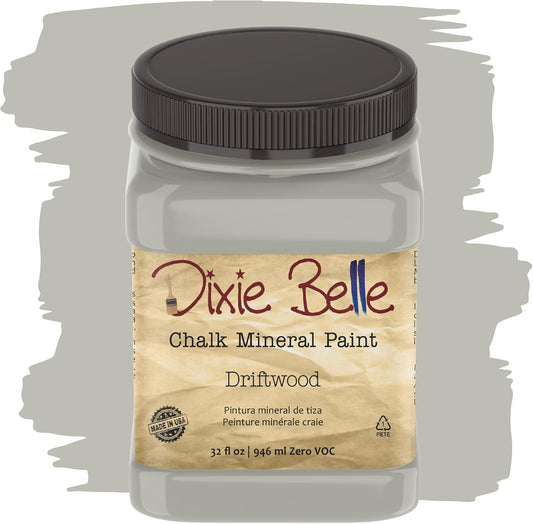 Dixie Belle Paint Company Chalk Finish Furniture Paint - Driftwood (32oz) - Matte Light Gray Chic Chalk Mineral DIY Furniture Paint