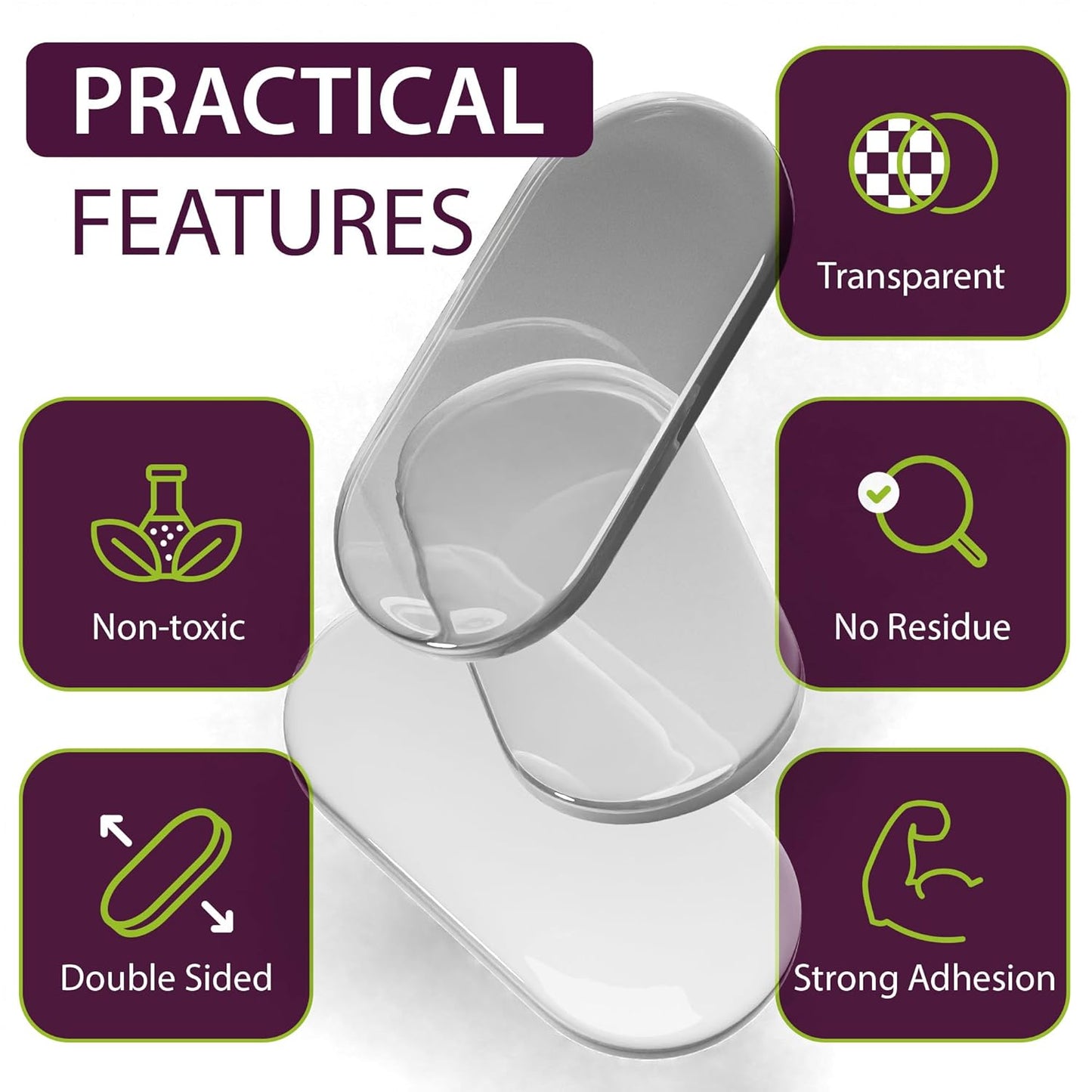 Large Sticky Dots 200PCs - Clear Glue Gel Dots Removable - Self Adhesive Dots Double Sided - Sticky Tack for Collectibles, Figurines Home Decor, Arts and Crafts