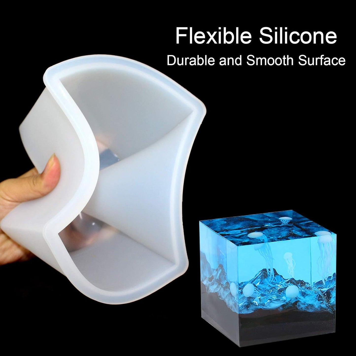 4 Inches Cube Silicone Molds Square Silicone Molds Resin Epoxy Casting Molds