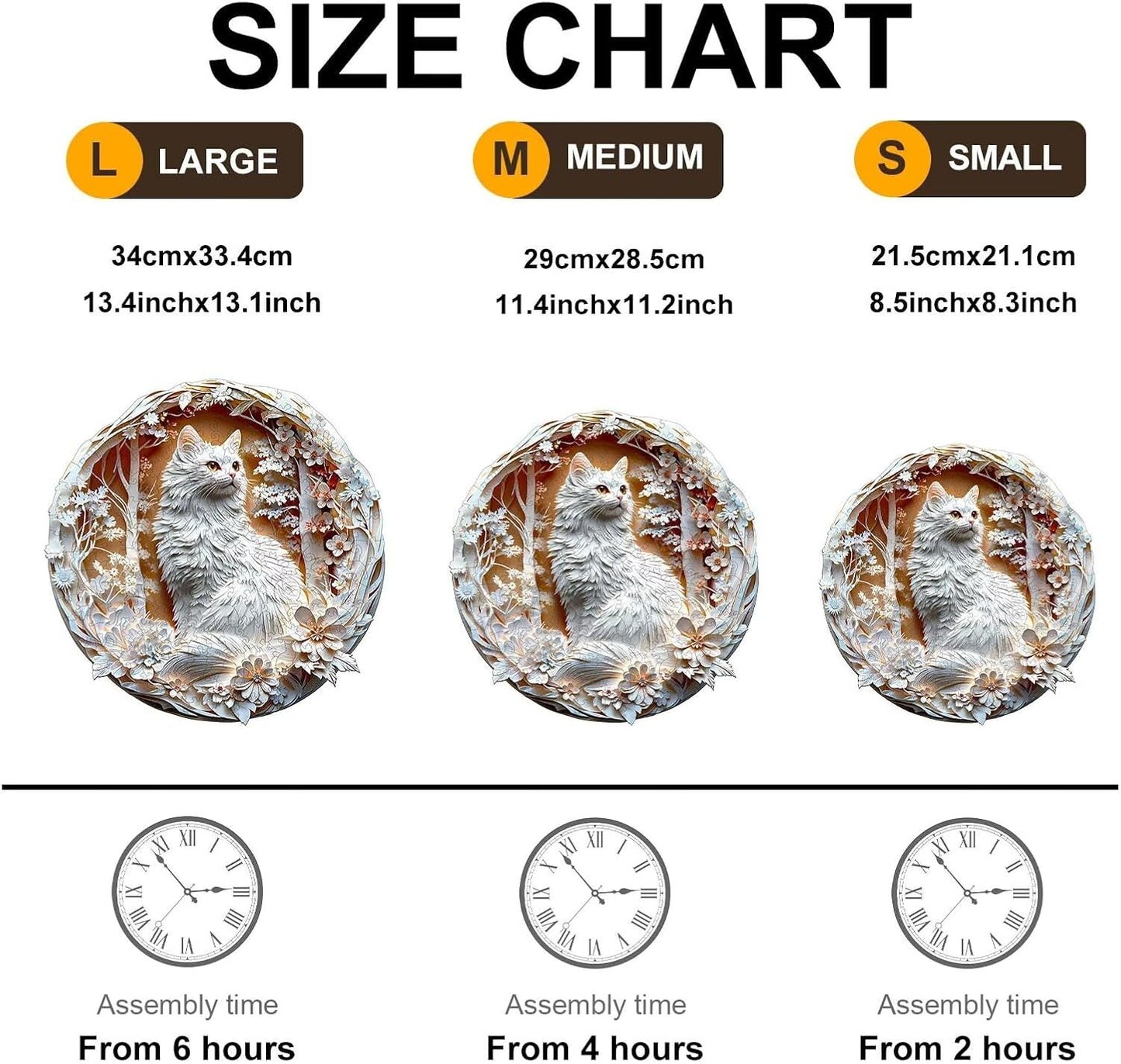 Wooden Puzzles Adults, 3D Cats Wooden Puzzles 300 Pieces, Unique Animal Shaped Wood Challenging Jigsaw Puzzles Gifts for Adults, 13.4x13.4in