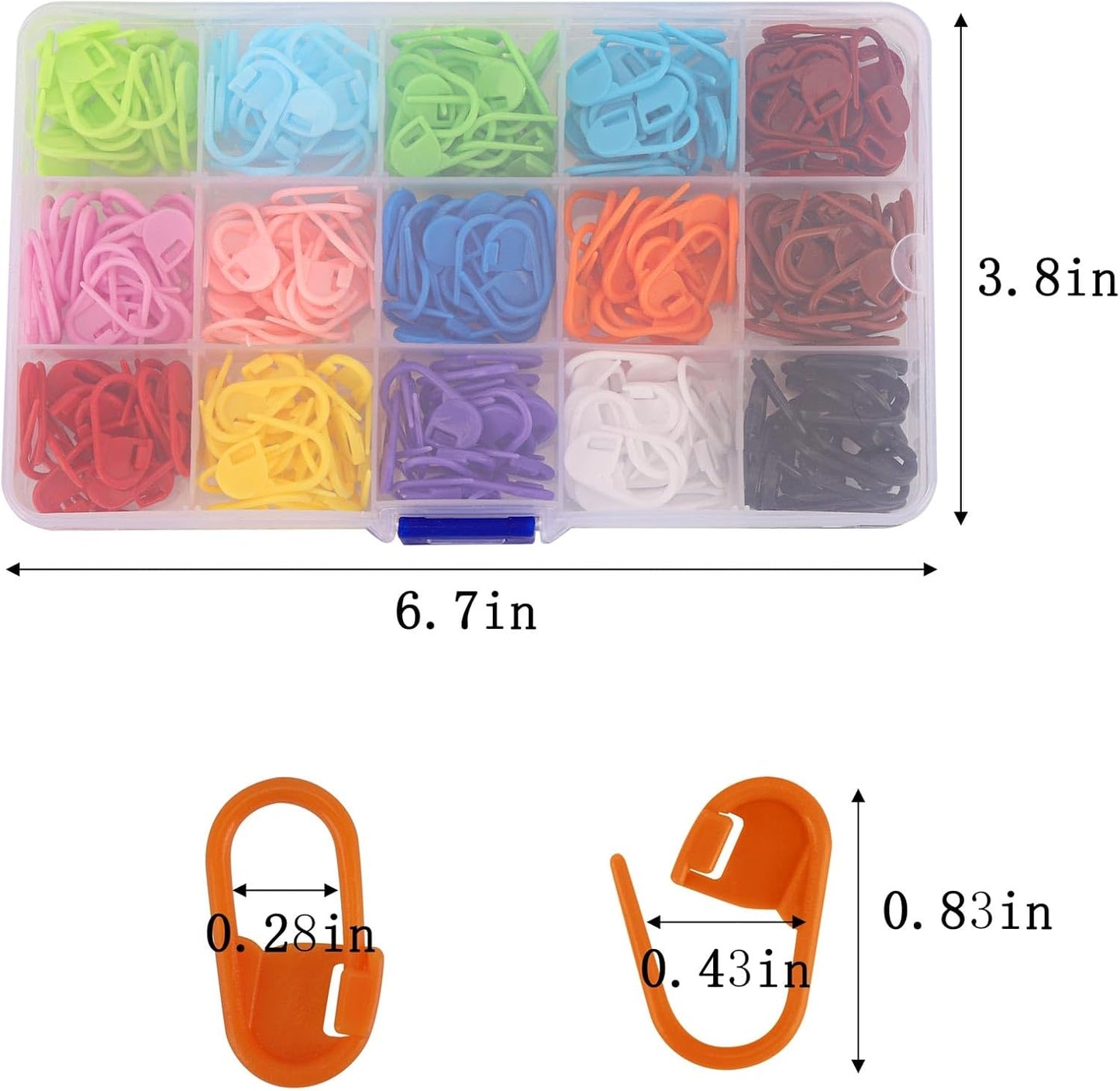 600Pcs Stitch Markers for Crocheting,15 Colors Crochet Stitch Markers for Knitting and Crafting