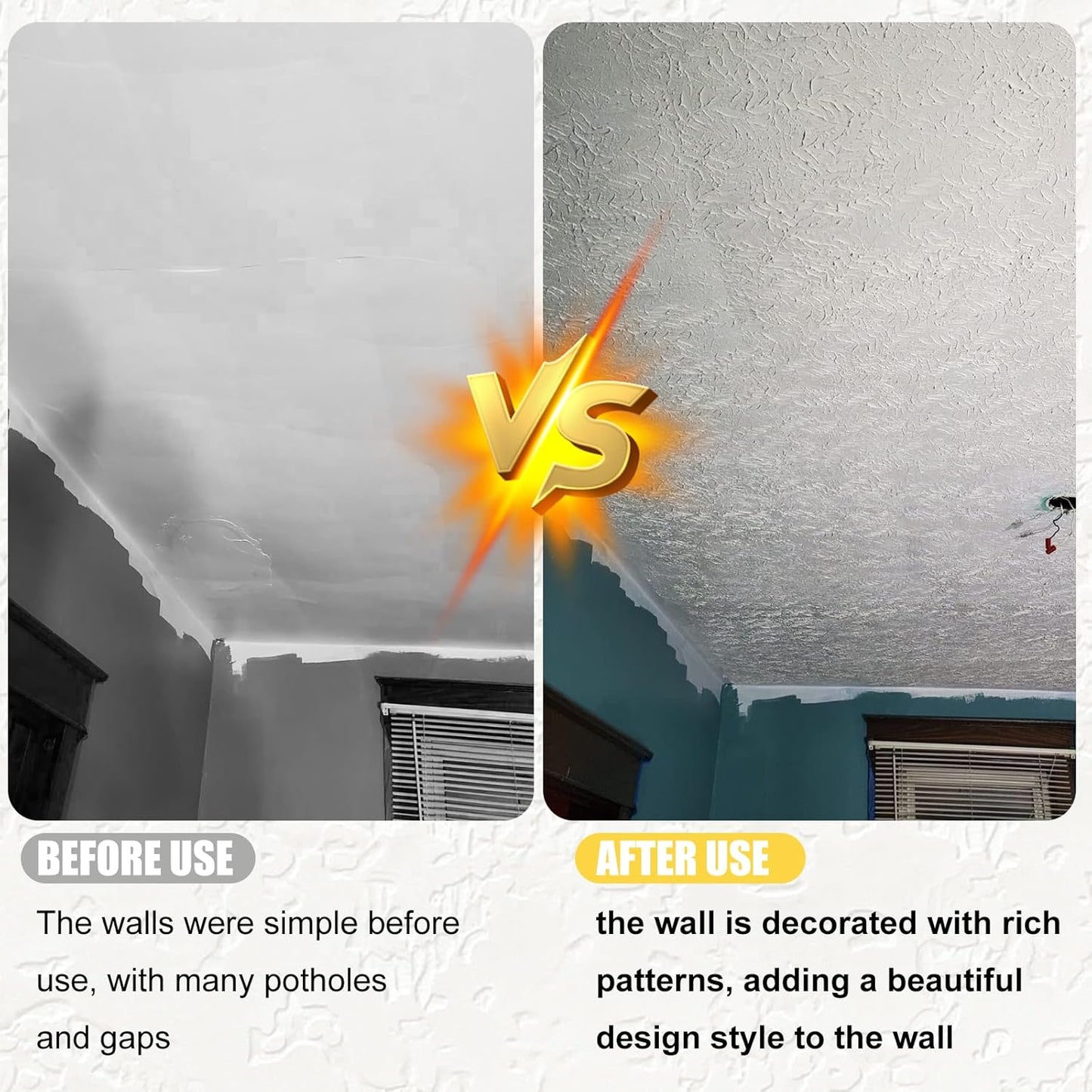 2 Pack 7" Patterned Rubber Texture Roller Tools, Texture Rubber Roller for Wall Decoration Classic Brick Embossing (EG323T)