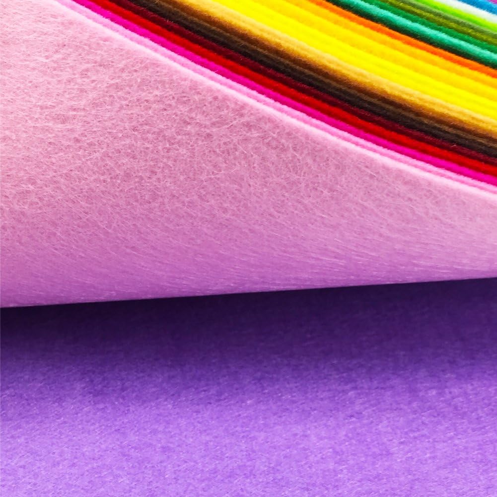 flic-flac 44PCS 8 x 12 inches (20 x 30cm) Assorted Color Felt Fabric Sheets Patchwork Sewing DIY Craft 1mm Thick … (20cm * 30cm, 44pcs)