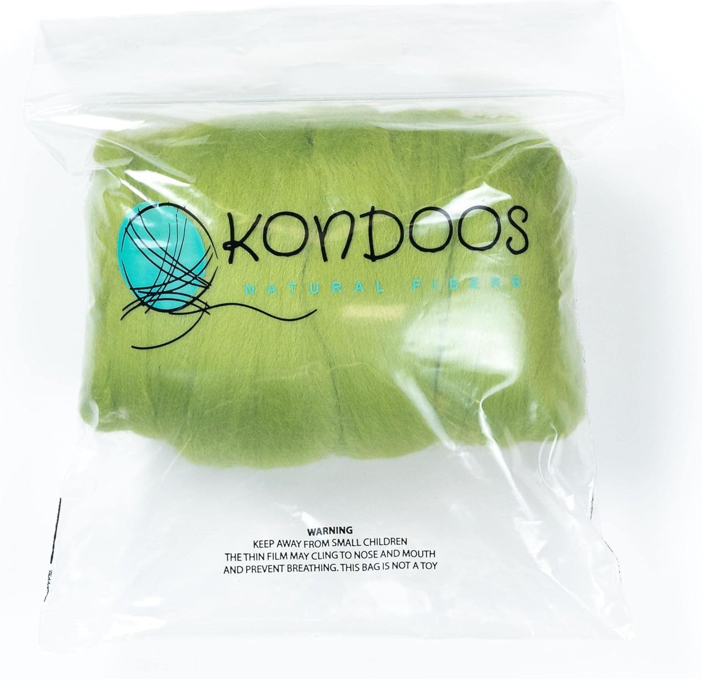 Colored Natural Wool roving, 8 OZ. Best Wool for Needle Felting, Wet Felting, handcrafts and Spinning. (Green Apple)