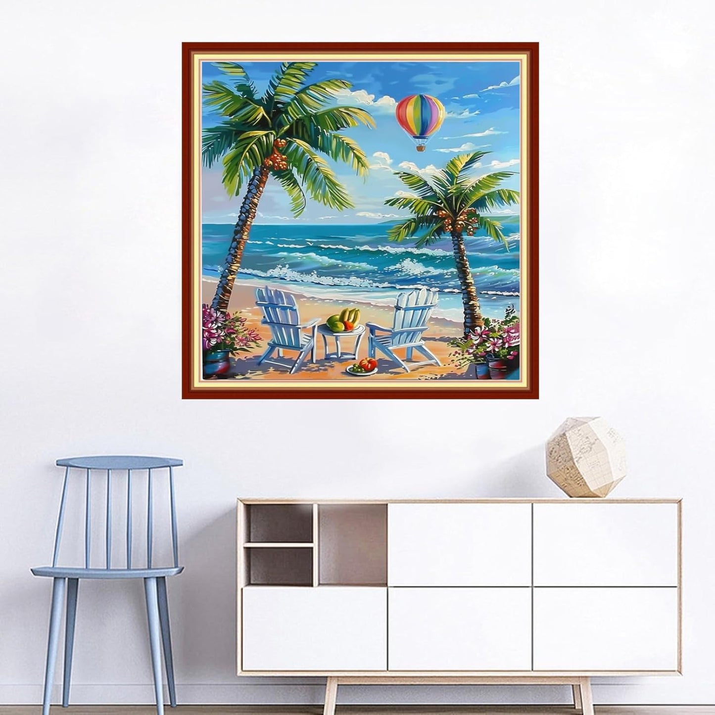 Joyhoor Cross Stitch Kits for Beginners Stamped Cross-Stitch Supplies Needlework preprint Embroidery Kits for Adults DIY Needlepoint Kits Embroidery Patterns 11CT-Rest by The Seaside 18x18 inchs