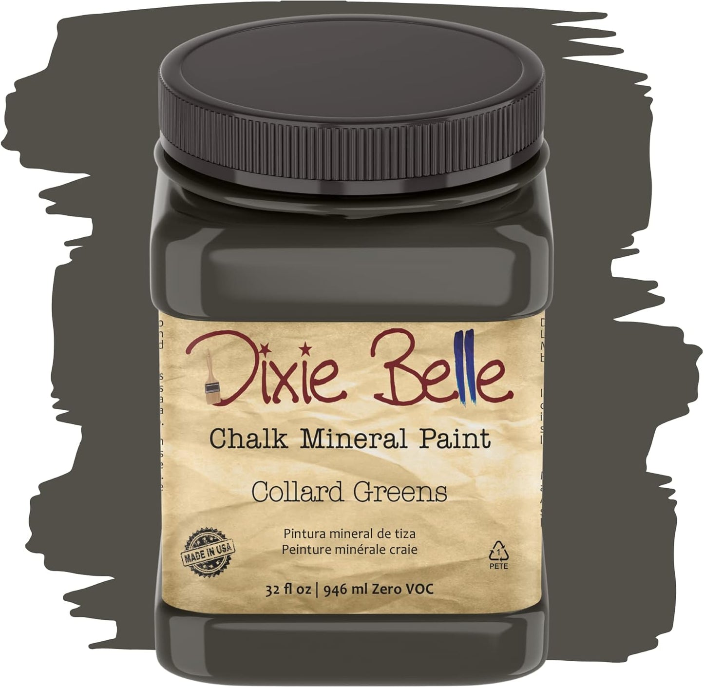 Dixie Belle Paint Company Chalk Finish Furniture Paint - Collard Greens (32oz) - Matte Deep Green Chic Chalk Mineral DIY Furniture Paint