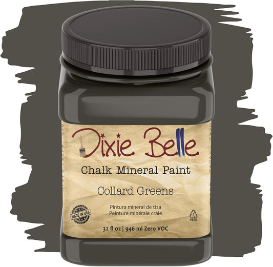 Dixie Belle Paint Company Chalk Finish Furniture Paint - Collard Greens (32oz) - Matte Deep Green Chic Chalk Mineral DIY Furniture Paint