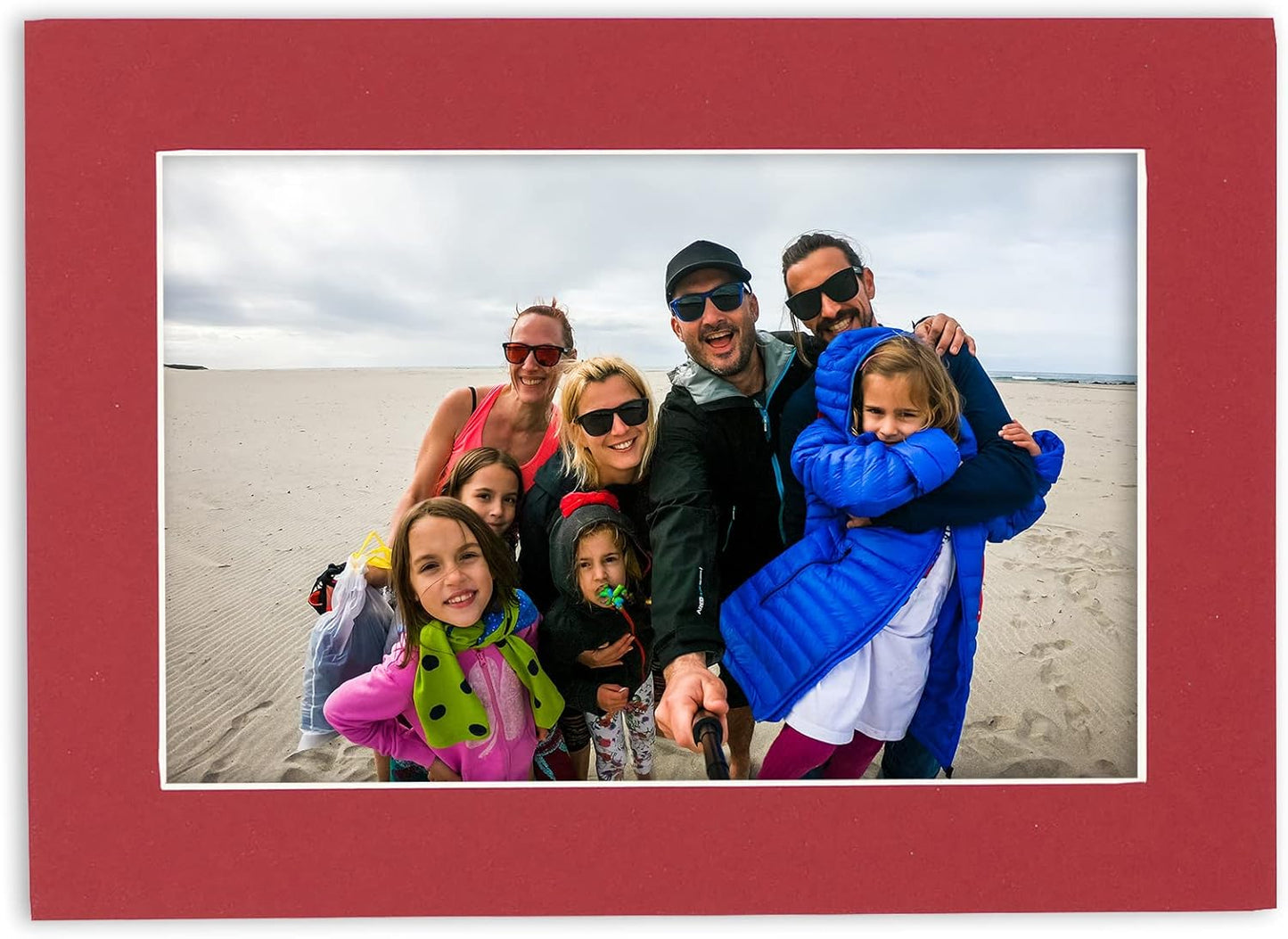 5.5x8.5 Mat for 8.5x11 Frame - Precut Mat Board Acid-Free Deep Red 5.5x8.5 Photo Matte For a 8.5x11 Picture Frame, Premium Matboard for Family Photos, Show Kits, Art, Picture Framing, Pack of 1 Mat