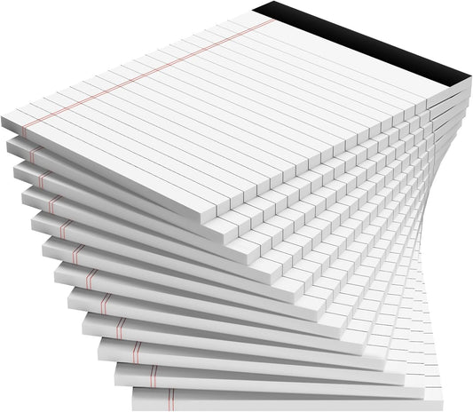 12 Pack Note Pads 4x6 Inch, White Mini Legal Pads, Small Writing Pads, Notepads of College Ruled Paper, Lined Paper Pads, Scratch Pads Mini Notepad for Grocery List, To-Do List, 30 Sheet/Notepad
