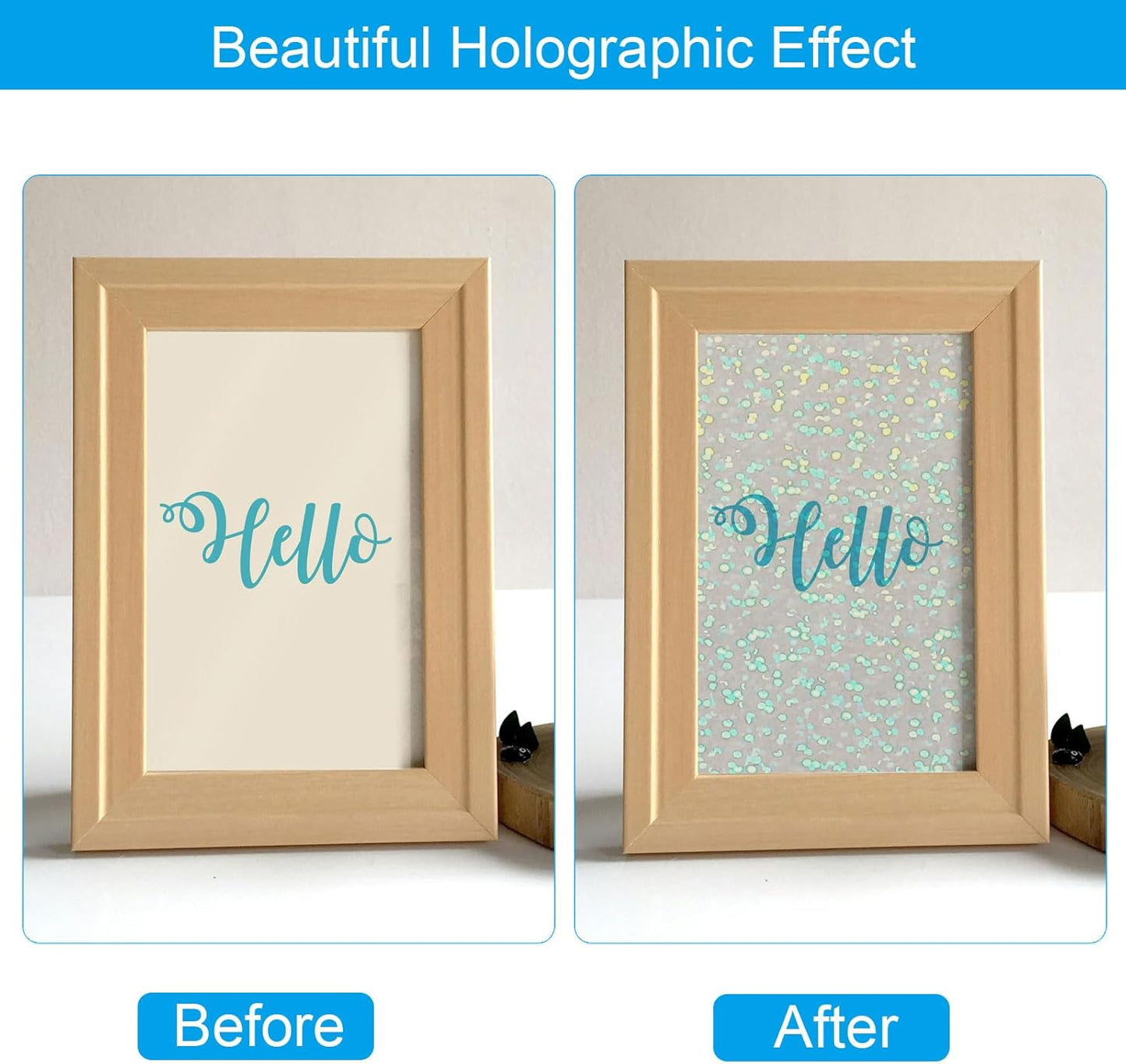 PATIKIL 11.7x8.3" Holographic Sticker Paper, 10Sheets A4 Polypropylene Self-adhesive Transparent Waterproof Laminate Overlay Film for Photo Cards Scrapbook Decorations, Little Circle